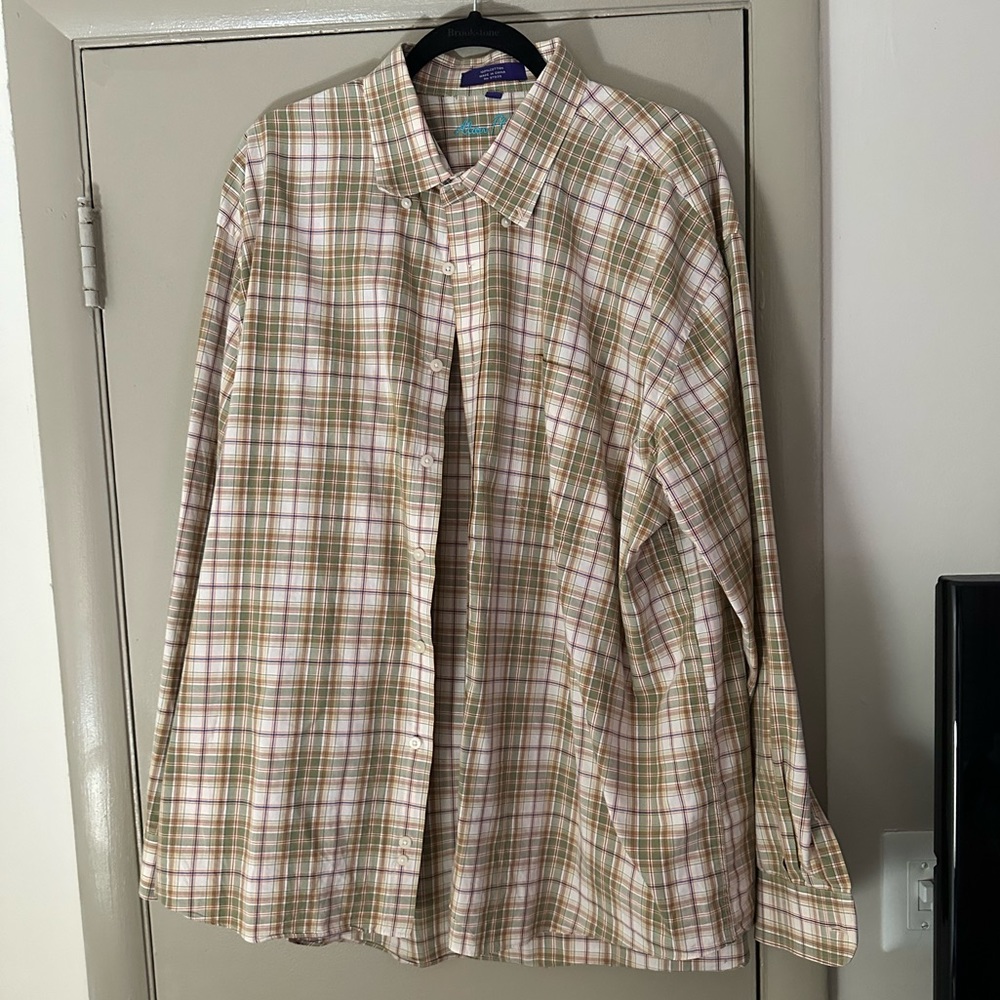 Alan Flusser Yellow Plaid Button Down shirt